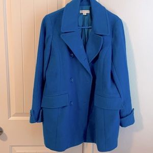 Winter pea coat, bright blue, sizeS/M